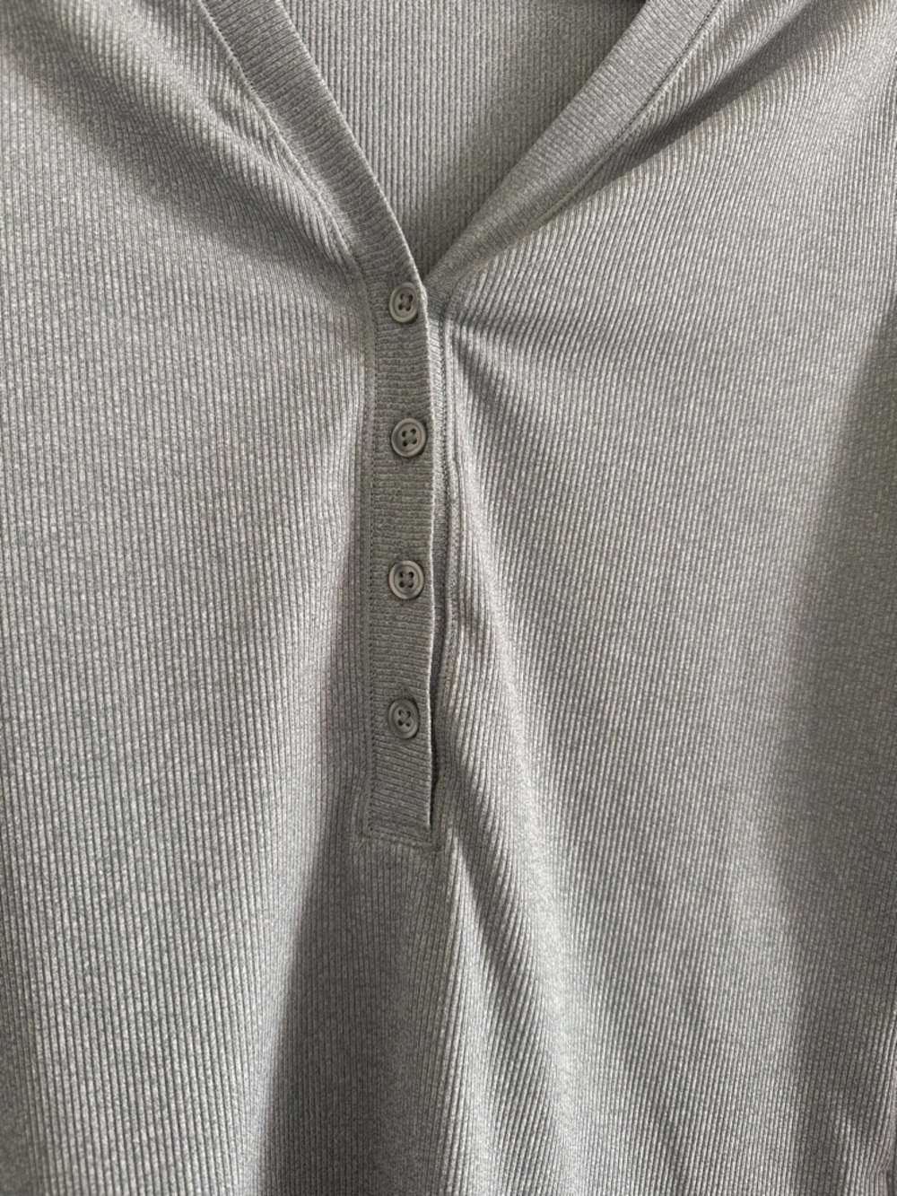 Athleta Ribbed Henley Long Sleeve Top in Sage - Picture 2 of 4